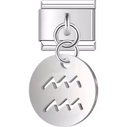 Aquarius Zodiac Dangle Charm Silver