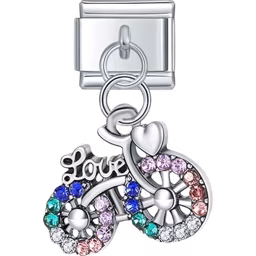 “Love” Bicycle Charm Silver