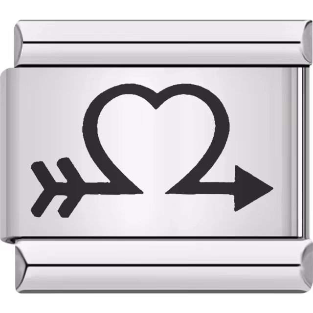 Black Heart with Arrow Charm