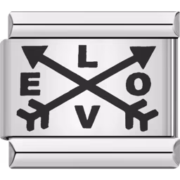 Black Love Arrows Charm Silver