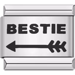 Bestie with Arrow Charm Silver