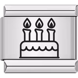 Birthday Cake Charm Silver
