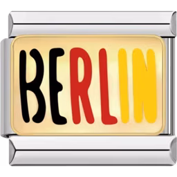 Berlin Text Charm Silver