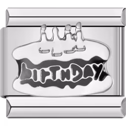 Birthday Cake Charm Silver