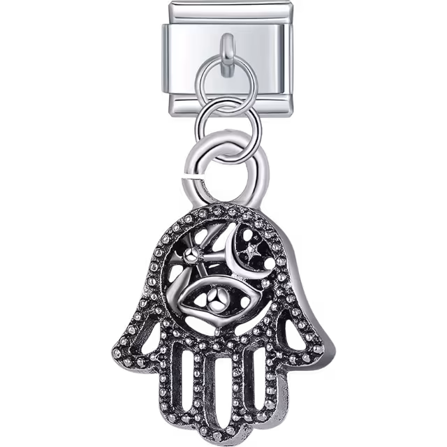 Black Hamsa Hand Charm