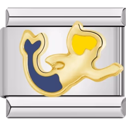 Gold Mermaid Charm Silver