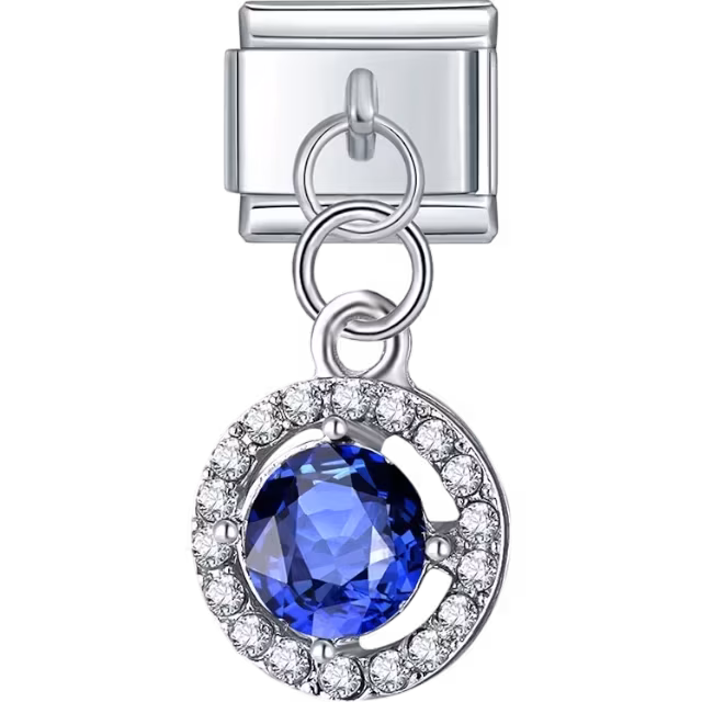 Blue Crystal Halo Dangle Charm