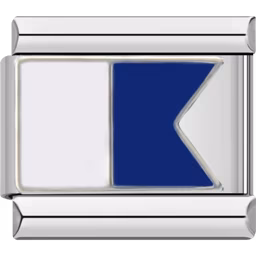 Alpha Maritime Flag Charm Silver