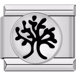 Black Tree Charm Silver