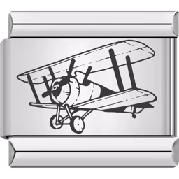 Biplane Charm Silver