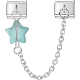 Aqua Star Safety Chain Charm Silver