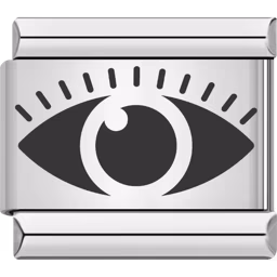 Black Evil Eye Charm Silver