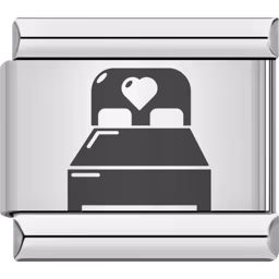 Bed with Heart Charm Silver