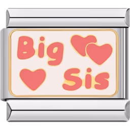 Big Sis Heart Charm Silver