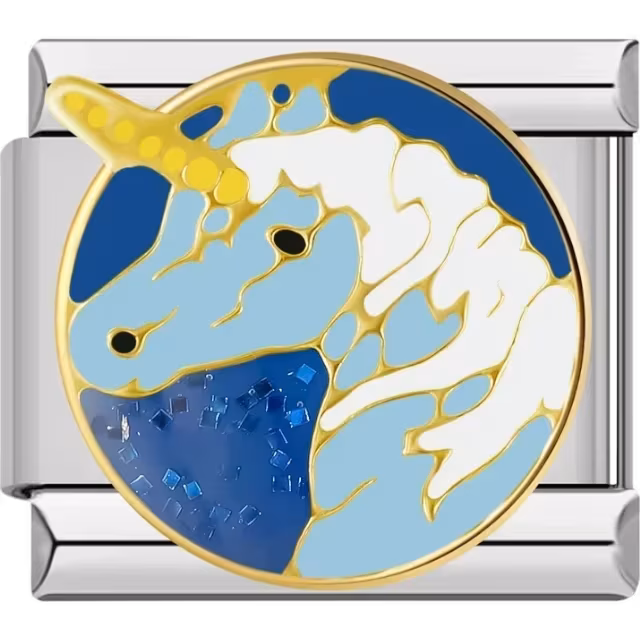 Blue and White Unicorn Charm