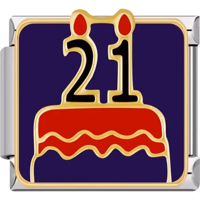 21st Birthday Cake Charm