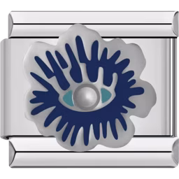 Abstract Evil Eye Charm Silver