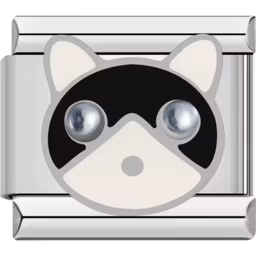 Black Cat Face Charm Silver