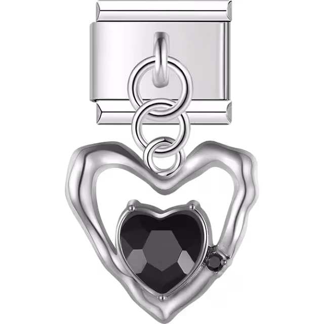 Black Heart Dangle Charm