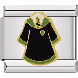 Black and Green School Uniform Charm Silver