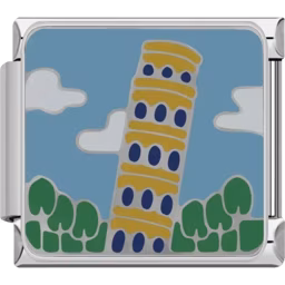 Leaning Tower of Pisa Charm Silver