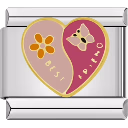 Best Friends Heart Charm Silver