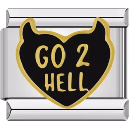 Go 2 Hell Devil Heart Charm Silver