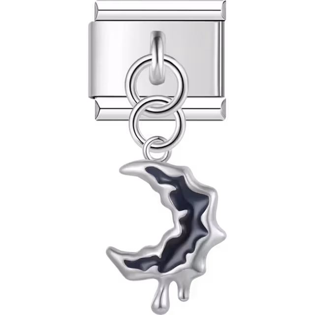 Black Crescent Moon Charm