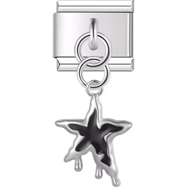 Black Dripping Star Charm