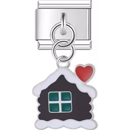 Black House Dangle Charm Silver