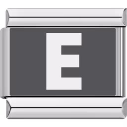Letter E Charm Silver
