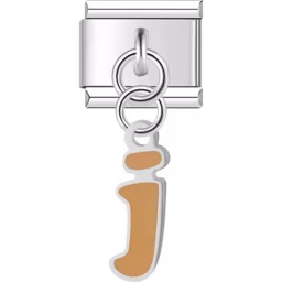 Letter "J" Dangle Charm Silver