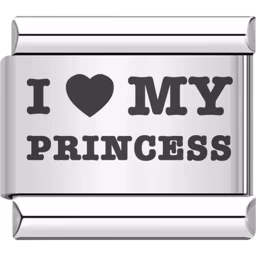 I Love My Princess Charm Silver