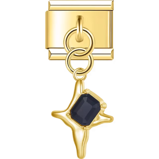 Black Crystal Star Dangle Charm