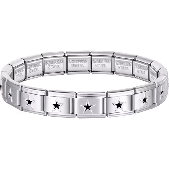 Black Star Charms Italian Bracelet