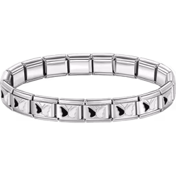 Black Butterfly Charms Italian Bracelet Silver