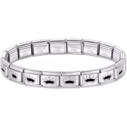 Black Crown Charms Italian Bracelet Silver