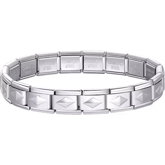 Diamond Shape Charms Italian Bracelet