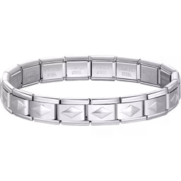 Diamond Shape Charms Italian Bracelet Silver