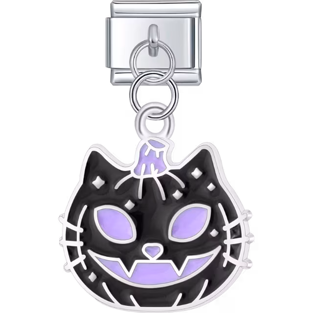 Black Cat Pumpkin Charm