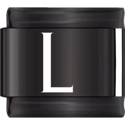 Black Letter L Charm Black