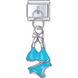 Blue Bikini Dangle Charm Silver