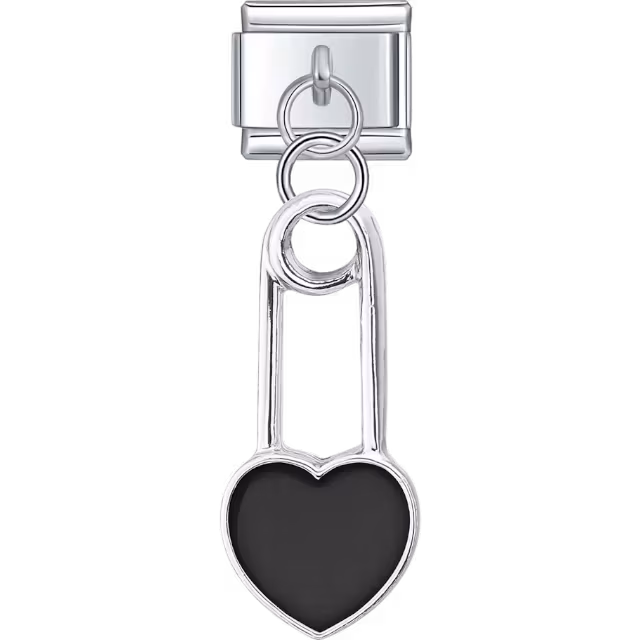 Black Heart Dangle Charm