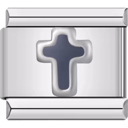 Black Cross Charm Silver
