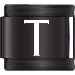 Black Letter T Charm Black