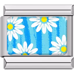 Blue Daisy Charm Silver