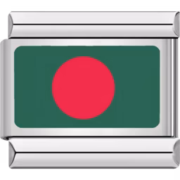 Bangladesh Flag Charm Silver