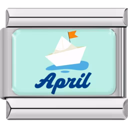 April Boat Charm Silver