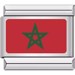 Morocco Flag Charm Silver