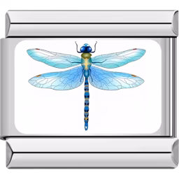 Blue Dragonfly Charm Silver